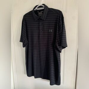 Under Armour Playoff Polo Black Stripe Size Large
